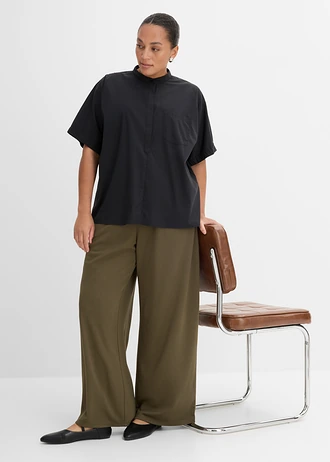 Blouse manches courtes à épaules descendues, Couleur: noir