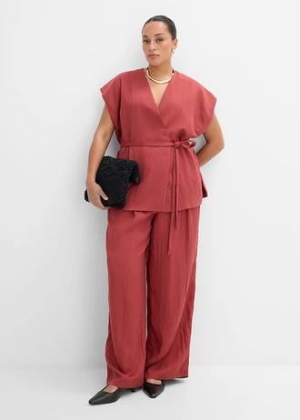 Gilet sans manches avec ceinture, Couleur: rouge désert