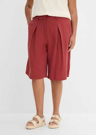 Bermuda en viscose mélangée, Couleur: rouge désert