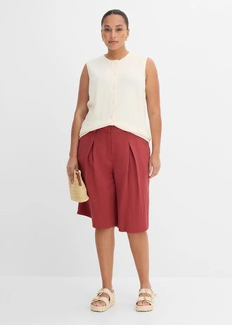 Bermuda en viscose mélangée, Couleur: rouge désert