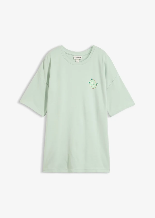 T-shirt oversize 100% coton • menthe cristal-turquoise imprimé • Boutique bonprix
