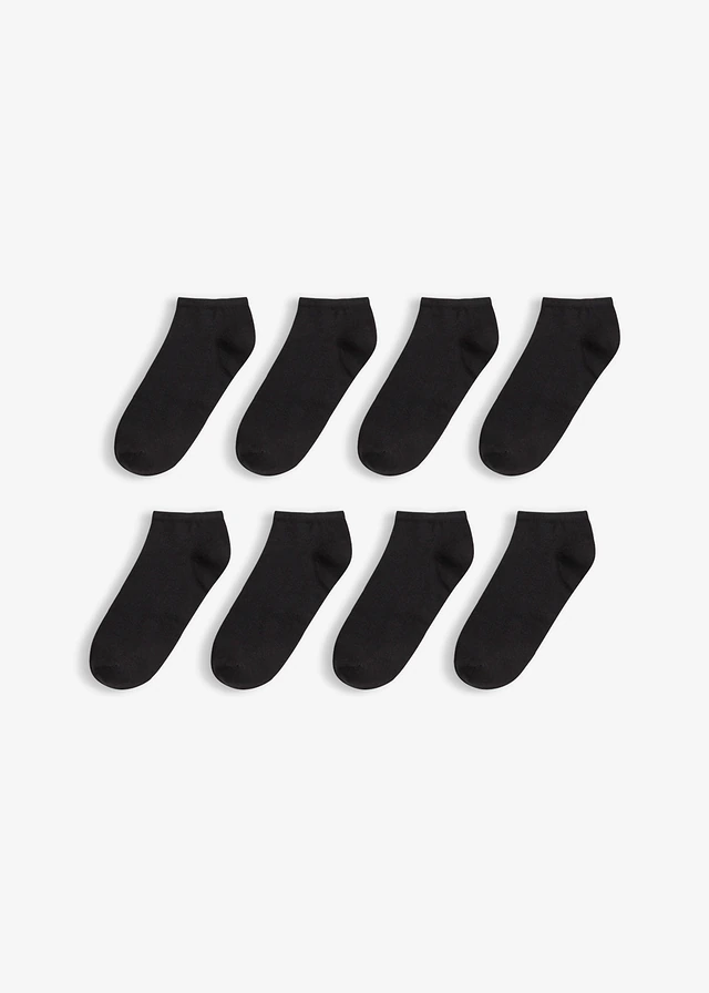 Șosete scurte cu bumbac organic (set/8 perechi) • negru • magazin bonprix
