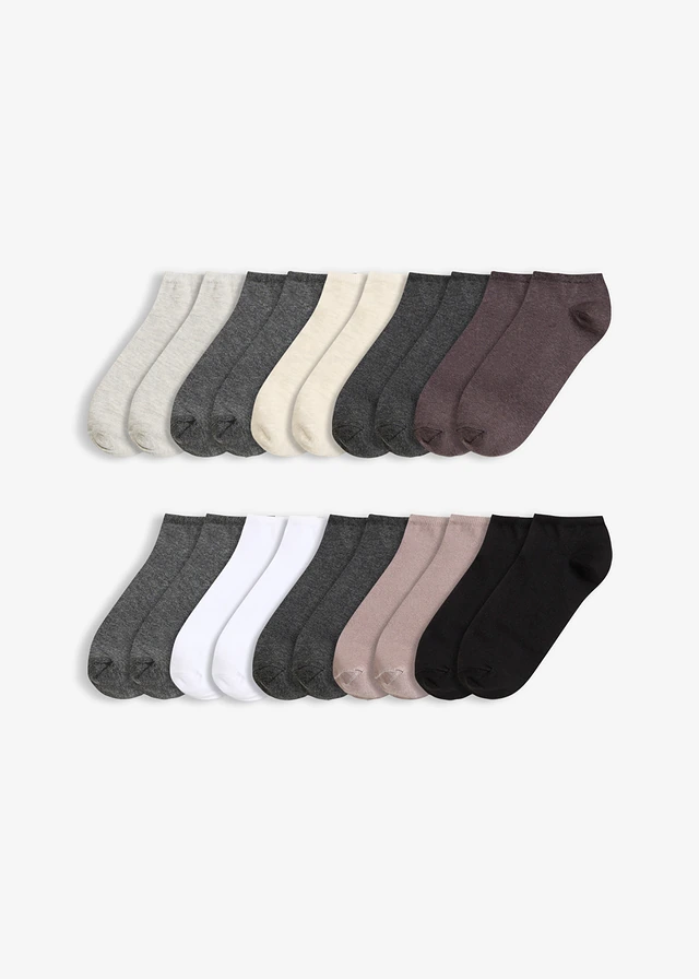 Sneakersokken met biologisch katoen (20 paar) • grijstinten • bonprix online shop