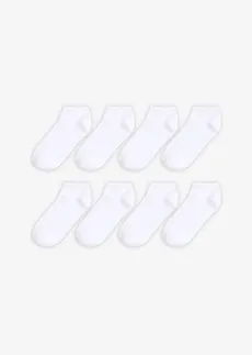 Lot de 8 paires de chaussettes courtes, Couleur: blanc-bleu-gris chiné