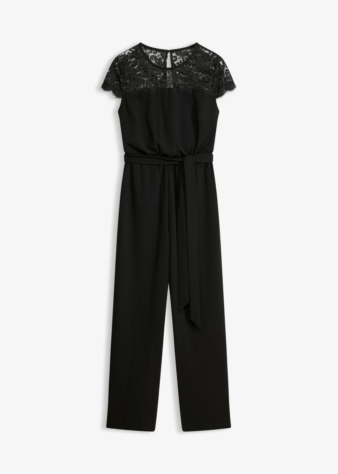Combinaison en jersey avec dentelle • noir • Boutique bonprix