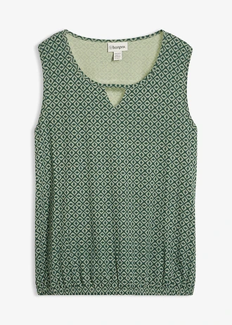 Top avec base élastiquée • vert pâle/vert mat imprimé • Boutique bonprix
