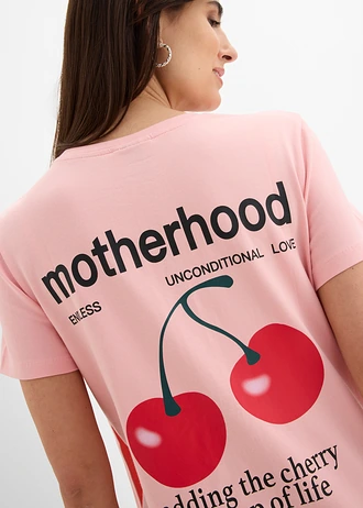 T-shirt de grossesse et d’allaitement, oversize, imprimé dos • rose pâle-rouge lave • Boutique bonprix