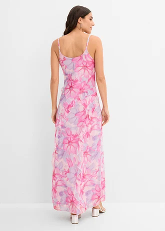Rochie cu bretele, din mesh moale • roz floral • magazin bonprix