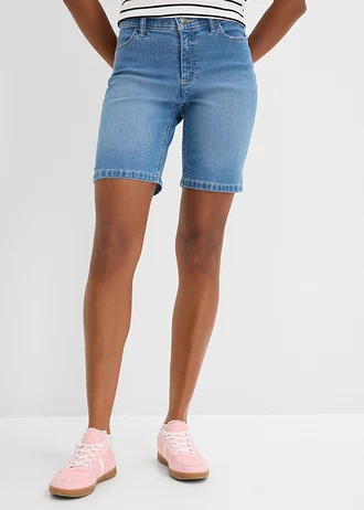 Džínové bermudy, Mid Waist • světle modrý denim used • bonprix obchod