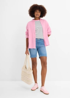 Bermuda en jean, taille mi-haute, Couleur: denim bleu clair used