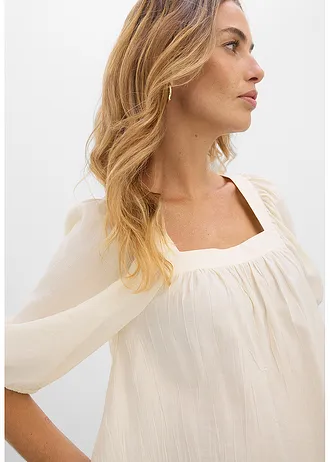 Blouse à effet froissé • ecru • Boutique bonprix