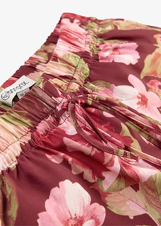 Nohavice Marlene • rubínovo červená kvetovaná • obchod bonprix