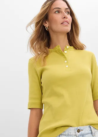 Geribd shirt van biologisch katoen • cactusgroen • bonprix online shop