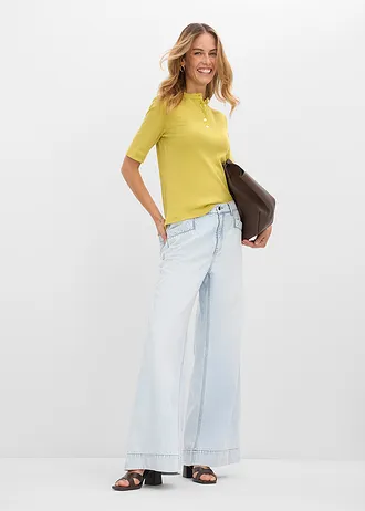 Bordás póló tiszta bio-pamutból • kaktuszzöld • bonprix áruház