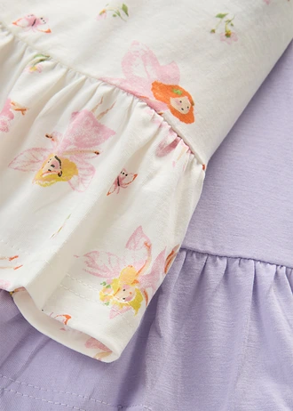 Lot de 2 chemises de nuit 100% coton • écru imprimé + parme • Boutique bonprix