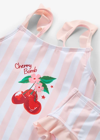 Tankini (komplet 2-cz.) • perłowy jasnoróżowo-biały w paski • sklep bonprix