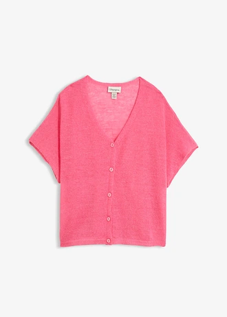 Cardigan oversize à manches courtes, Couleur: rose vif