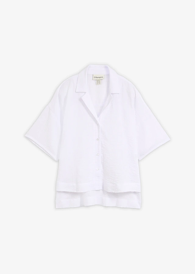 Bluză tip cămașă oversize • alb • magazin bonprix
