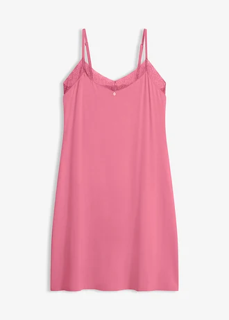 Nachthemd in een zachte viscosemix, Kleur: bessensorbet