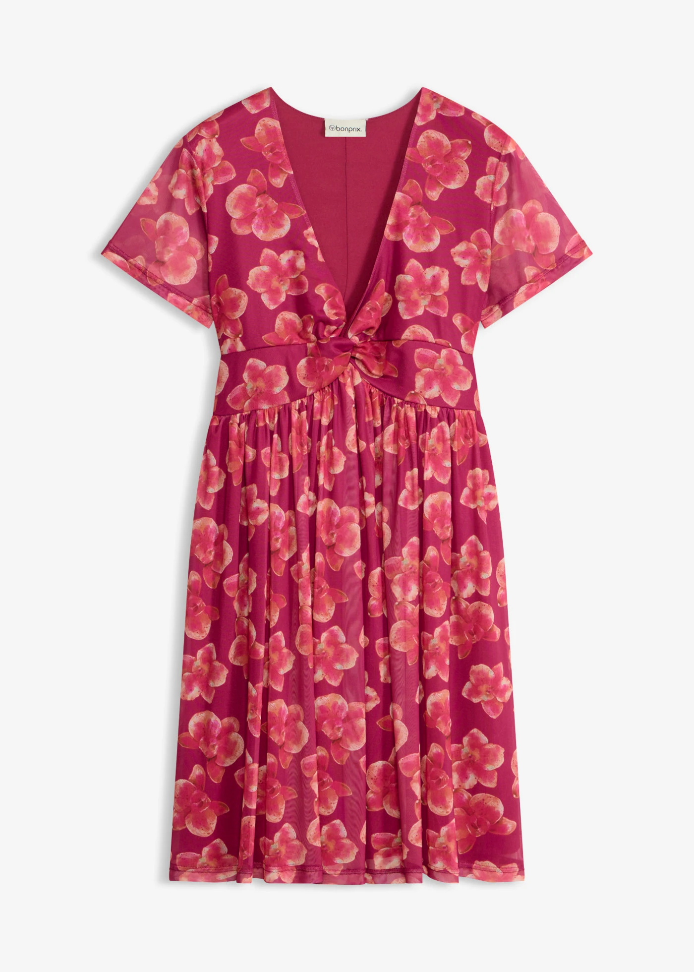 Robe en jersey mesh • rose fuchsia • Boutique bonprix