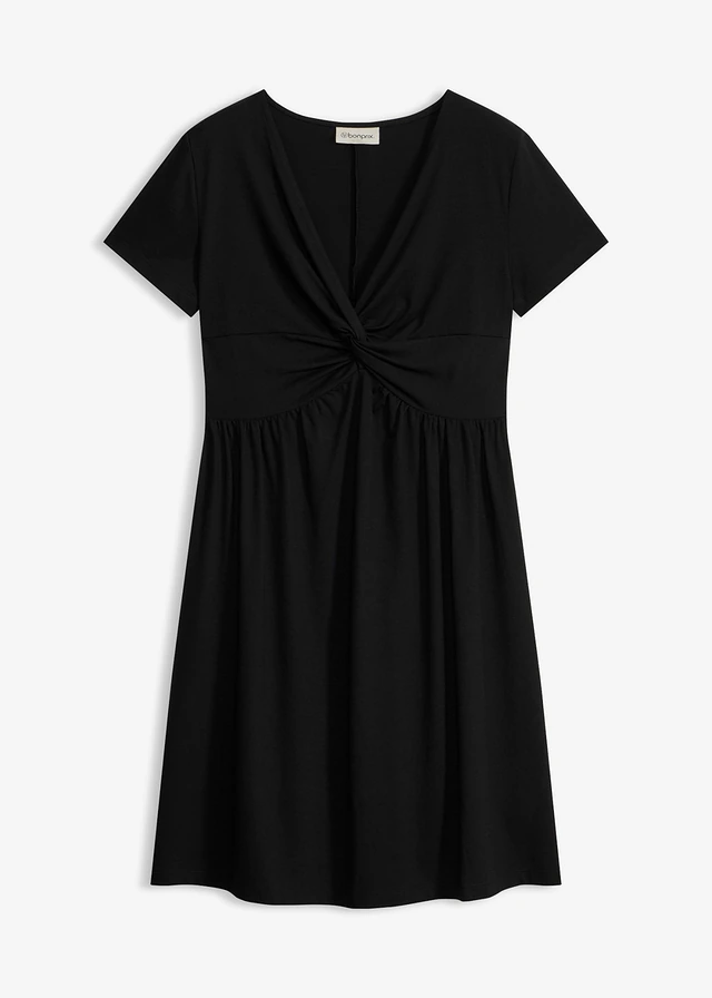 Rochie din jerse cu decolteu adânc • negru • magazin bonprix