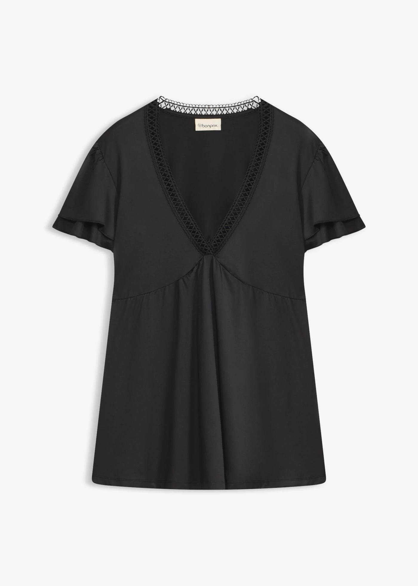 Bluză cu dantelă • negru • magazin bonprix