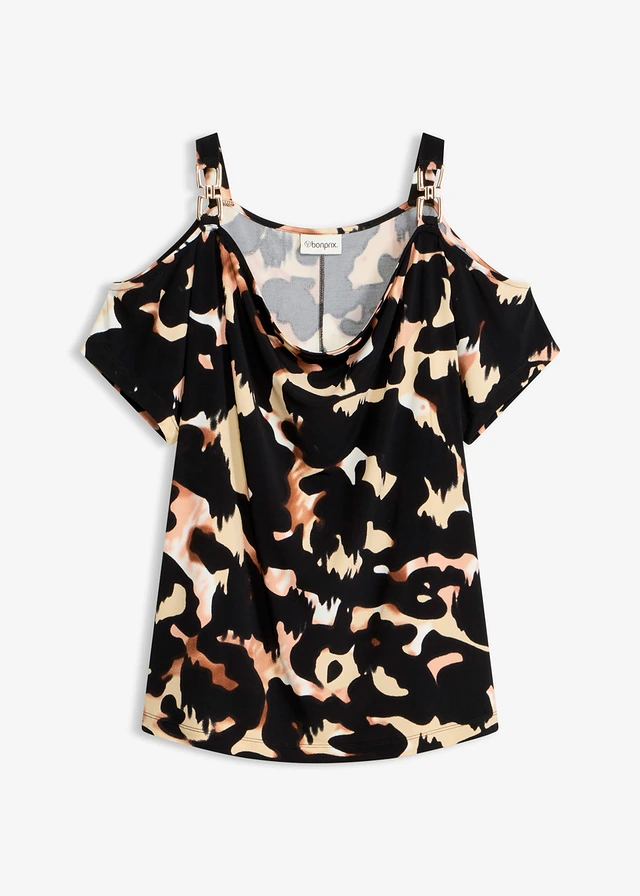 T-shirt épaules dénudées • marron-noir léopard • Boutique bonprix