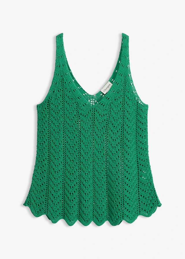 Bluză tricotată • verde-nestemată • magazin bonprix