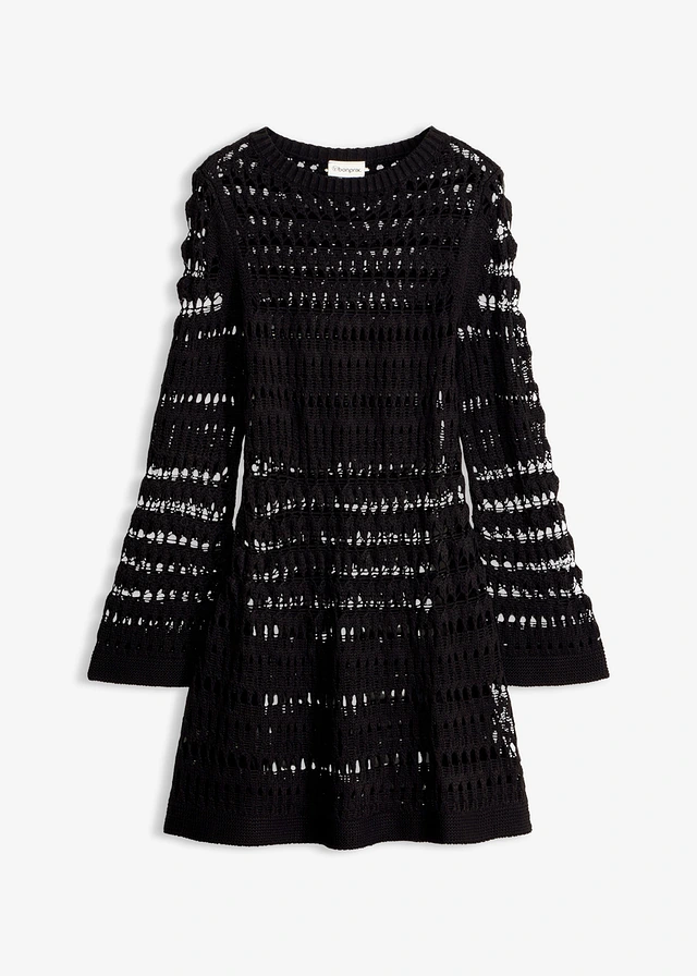 Robe en crochet • noir • Boutique bonprix