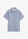 Blouse van mousseline met korte mouwen, Kleur: rookblauw/wit met print