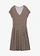 Jersey jurk in een viscosemix, Kleur: bruin-wolwit met print