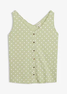 Top boutonné • vert pâle pois blanc • Boutique bonprix
