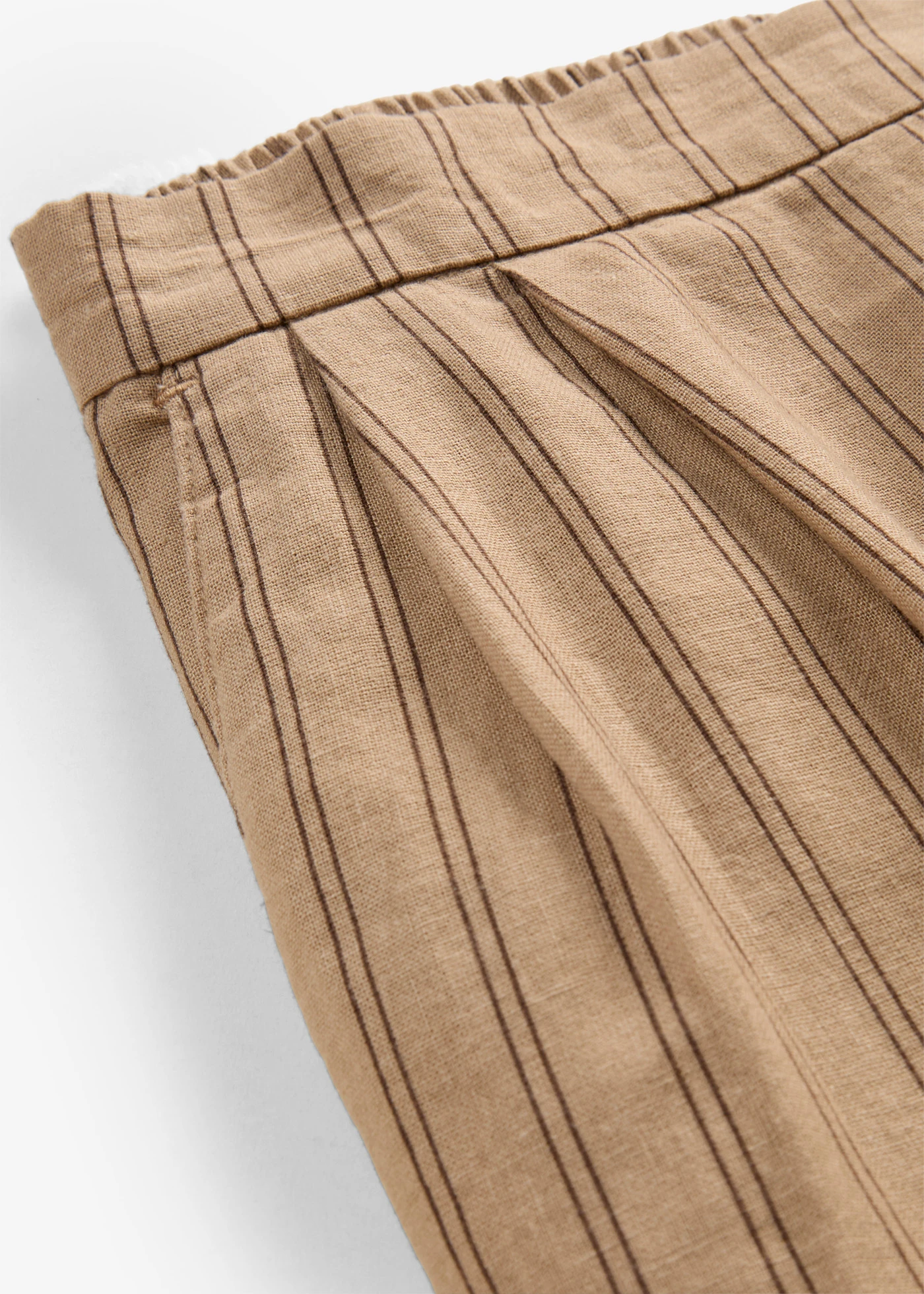 Broek van luchtige linnenmix • mat camel-bruin gestreept • bonprix online shop