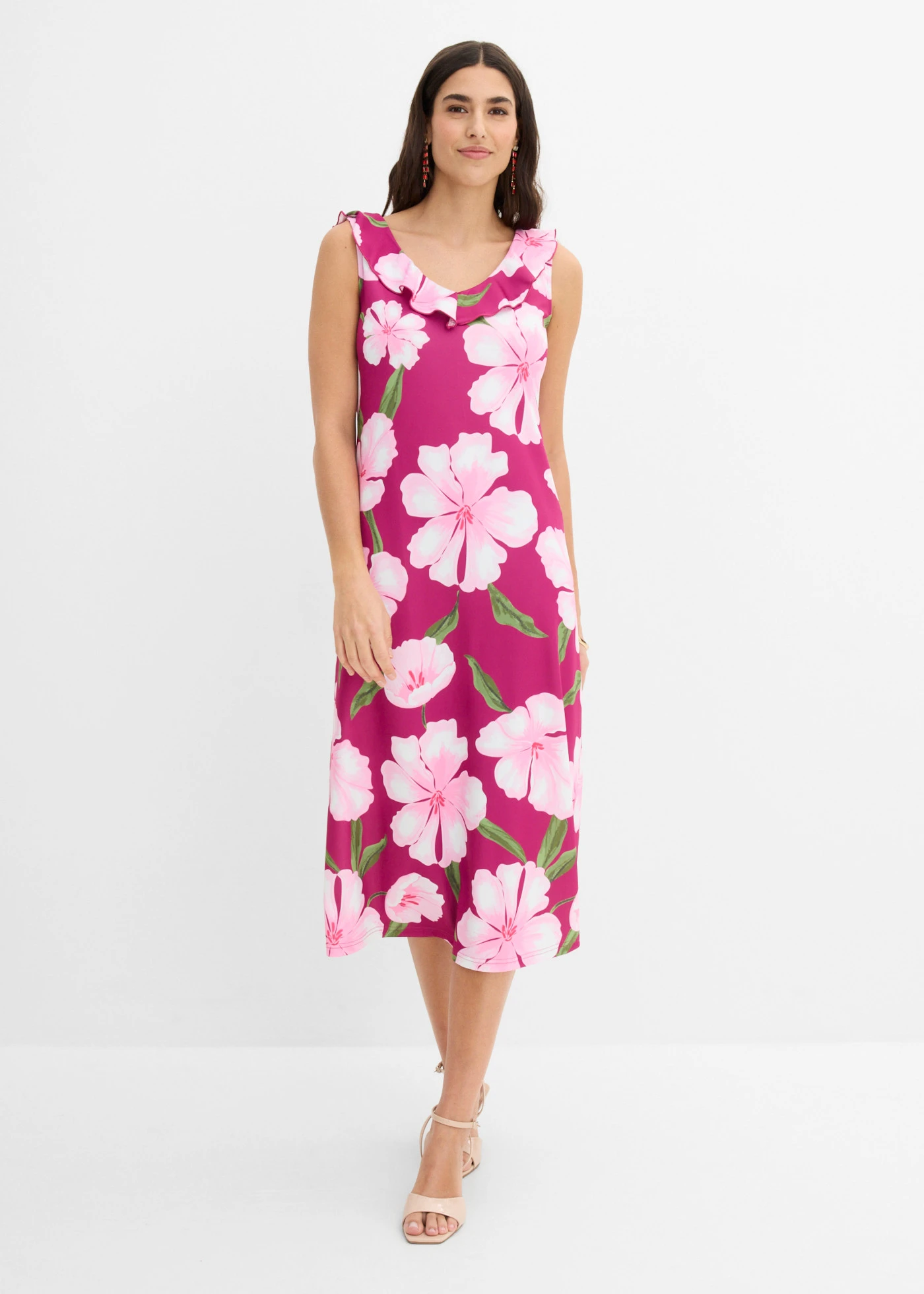 Dzsörzé ruha • fukszia-pink virágmintás • bonprix áruház