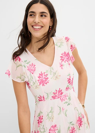 Jumpsuit met V-hals • lichtroze-pinklady gebloemd • bonprix online shop
