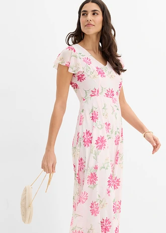 Jumpsuit met V-hals • lichtroze-pinklady gebloemd • bonprix online shop