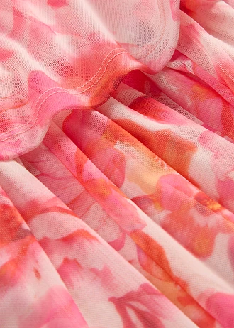 Robe midi en mesh doux • rose clair floral • Boutique bonprix