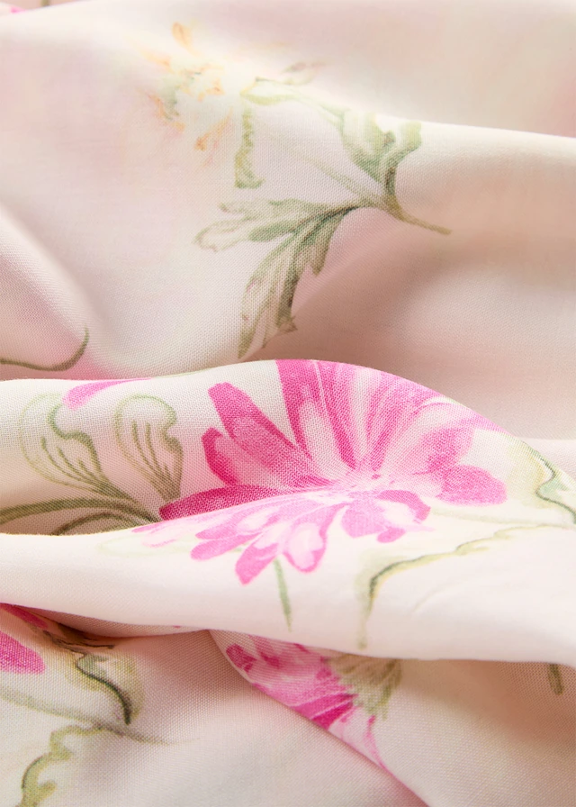 Dlouhá sukně z čisté viskózy • světle růžovo-pinklady s květy • bonprix obchod