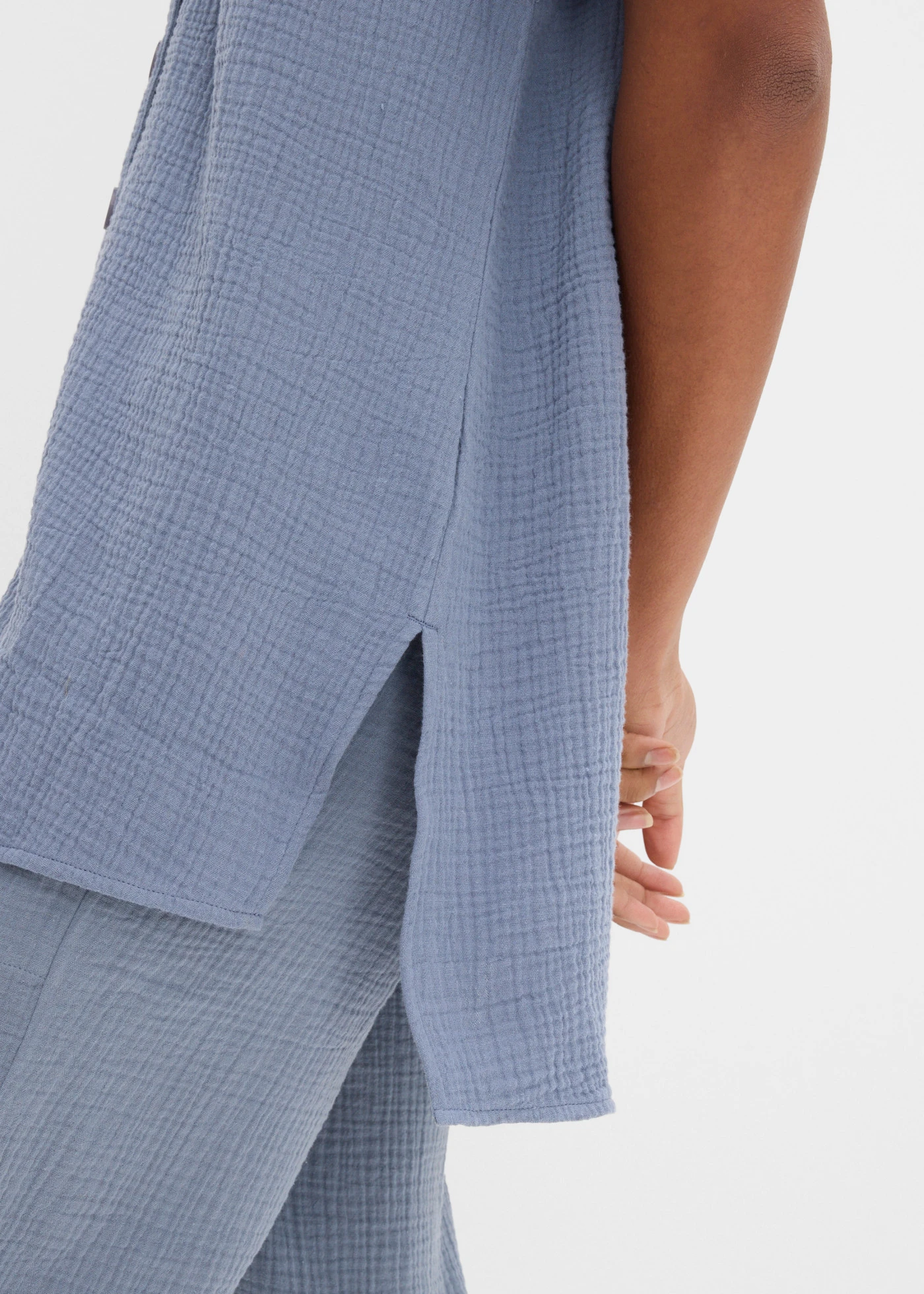 Overhemdblouse van mousseline • rookblauw • bonprix online shop