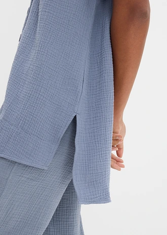 Chemisier en gaze de coton • bleu fumé • Boutique bonprix