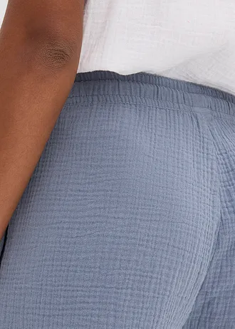 Short en gaze de coton • bleu fumé • Boutique bonprix