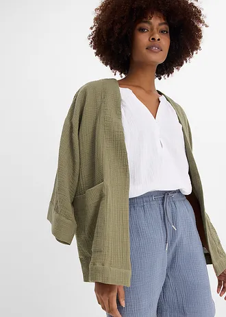 Mousseline short • rookblauw • bonprix online shop