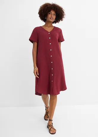 Rochie-bluză din muselină moale • roșu rubiniu • magazin bonprix