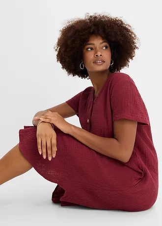 Rochie-bluză din muselină moale • roșu rubiniu • magazin bonprix