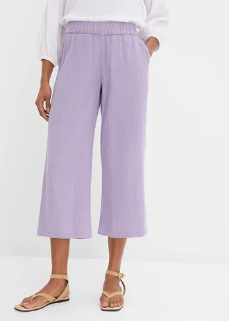 Marlene Dietrich broek van mousseline, Kleur: rookviolet