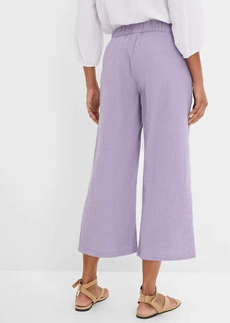 Marlene Dietrich broek van mousseline, Kleur: rookviolet