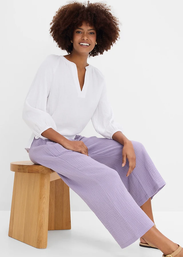 Marlene Dietrich broek van mousseline • rookviolet • product-page.page-title-suffix