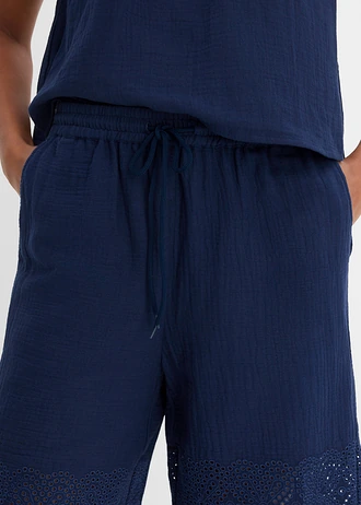 Bermuda léger en gaze de coton • bleu foncé • Boutique bonprix