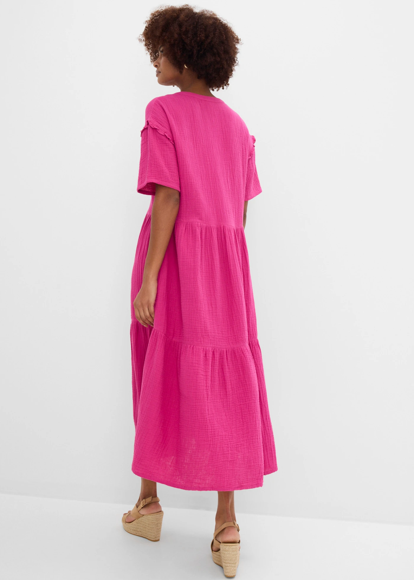 Midi ruha puha muszlinból • fukszia pink • bonprix áruház