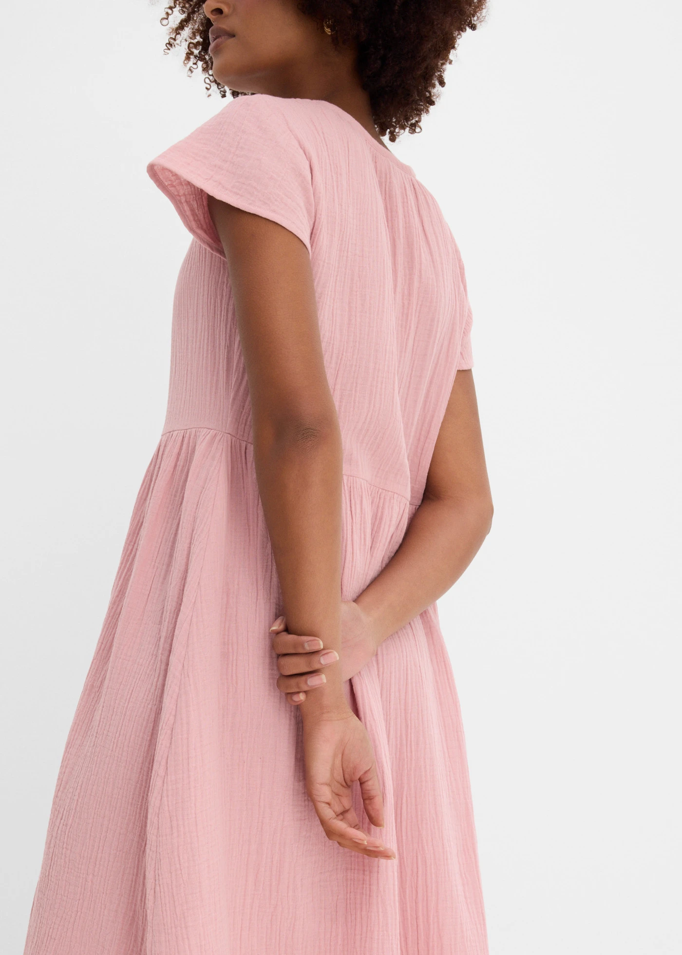 Jurk van zachte mousseline • asroze • bonprix online shop